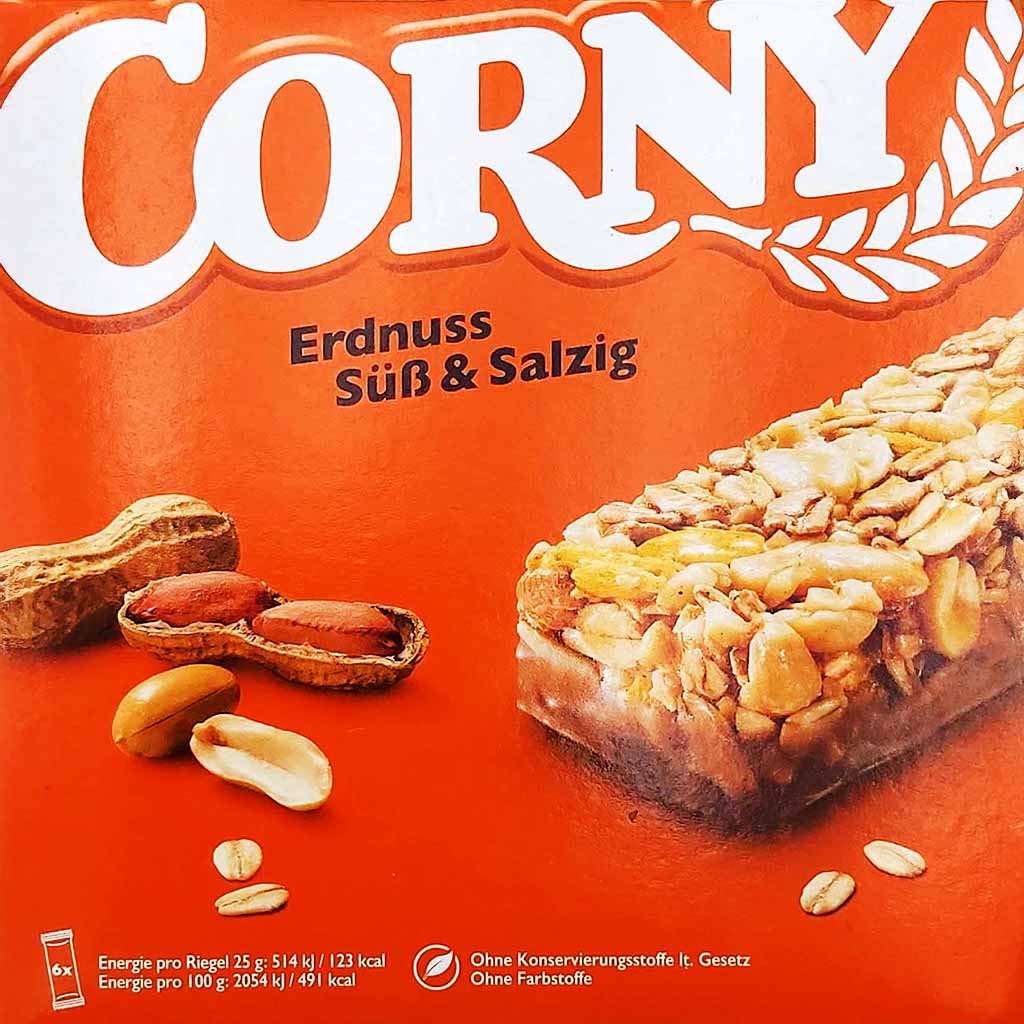 Corny Erdnuss Süß & Salzig 6er Riegel 150g, Müsliriegel Erdnuss mit ...