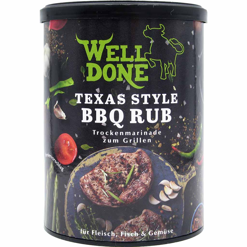 Well Done BBQ Rub Trockenmarinade Texas Style 200g Well Done BBQ Rub Trockenmarinade Texas Style 200g