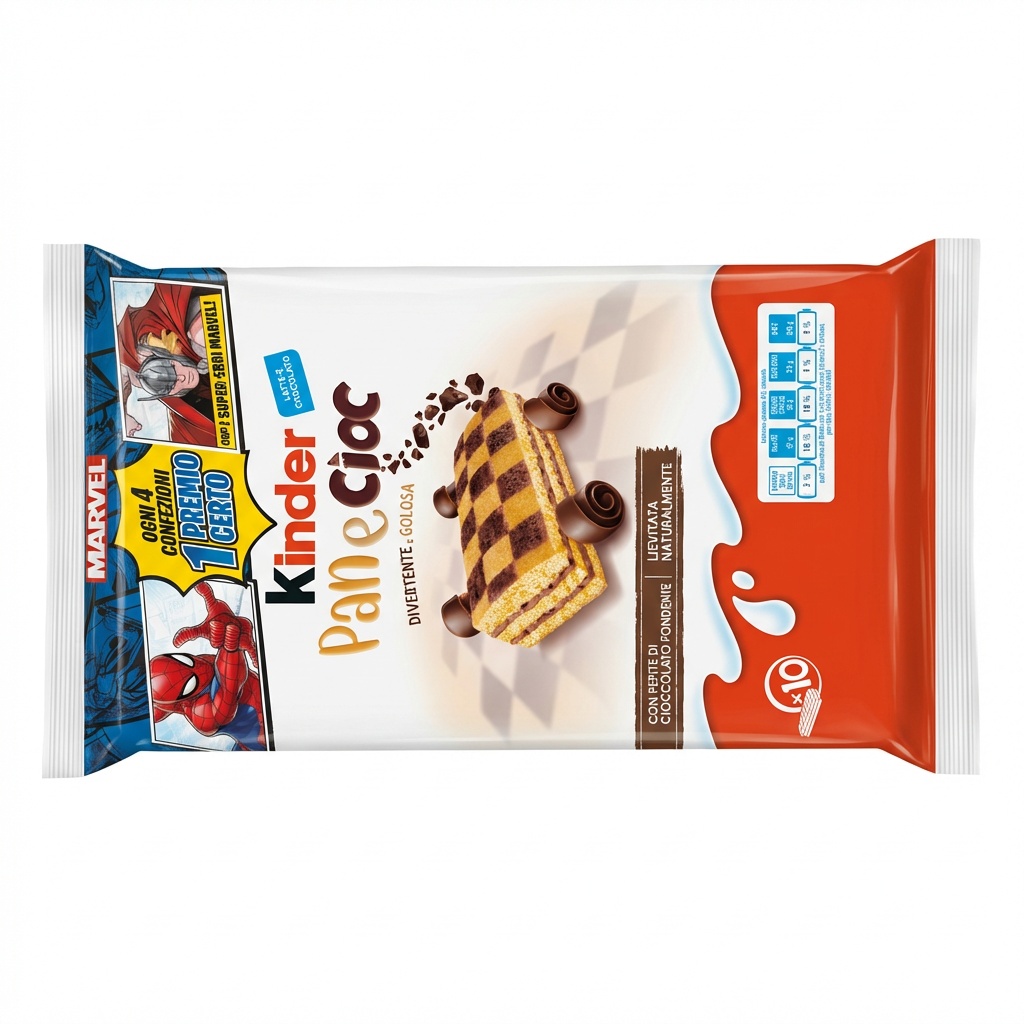 Kinder Pannino, Panna Cotta, Schwarz-Weiß Muster, Keksriegel, Schokoladenfüllung