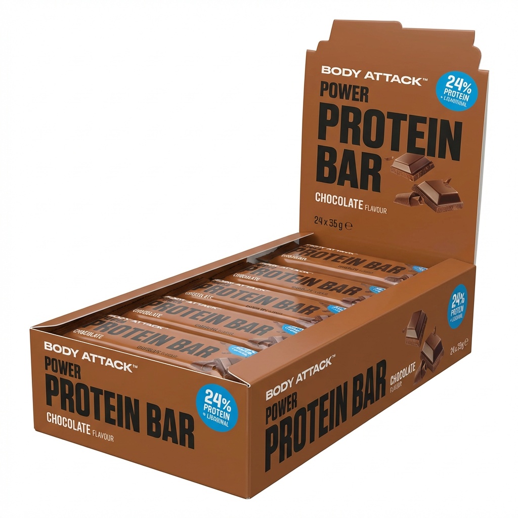 Proteinbar, Schokolade, 24% Protein, Riegel, Verpackungskarton