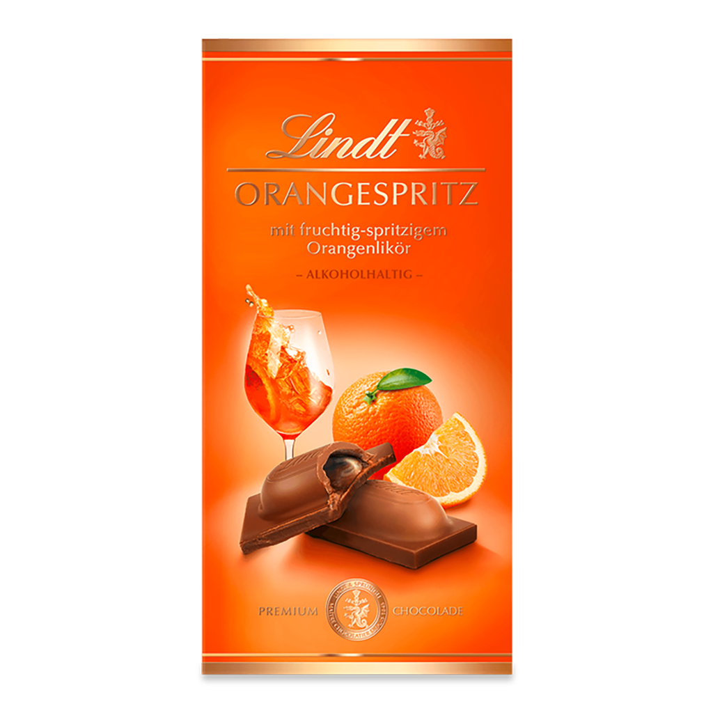 Lindt Orangespritz Vollmilchschokolade 100g MHD 30.10.26