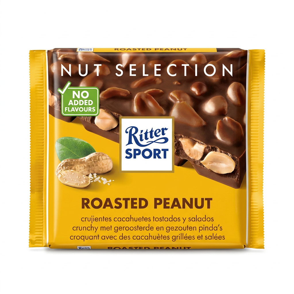 Nussriegel, Erdnuss, Geröstete Erdnuss, Schokoladenmantel, Ritter Sport