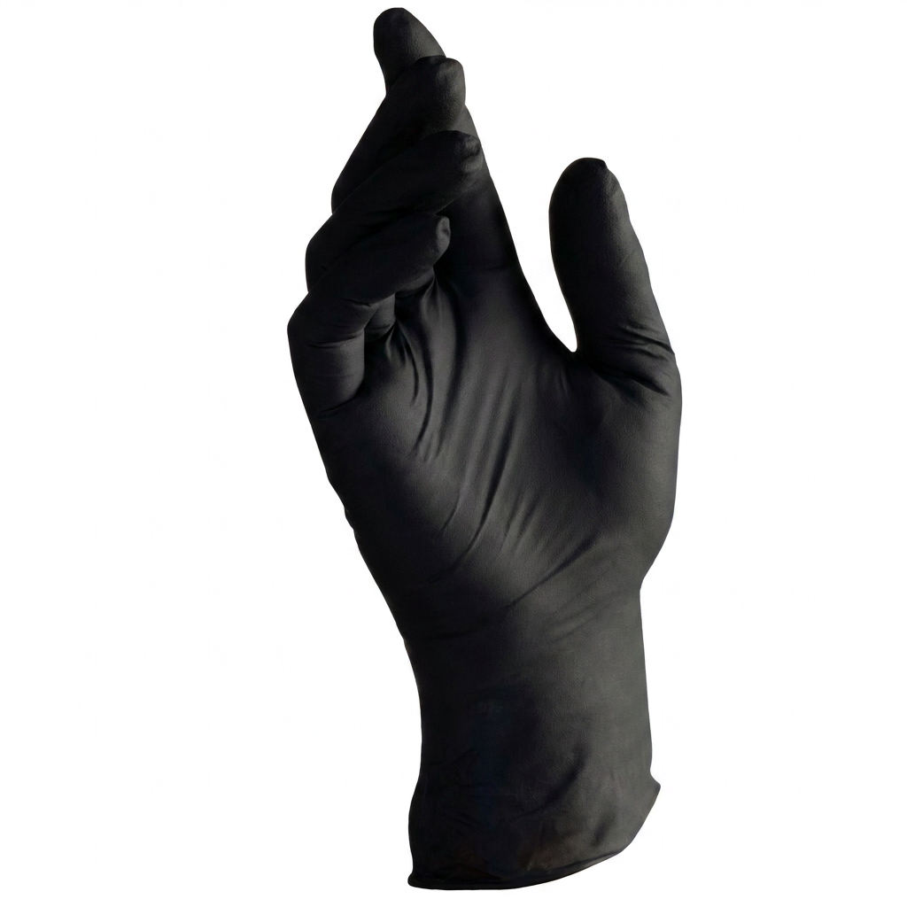 Einweg-Handschuh, Gummi-Handschuh, Nitril-Handschuh, Schwarz, Schutzhandschuh