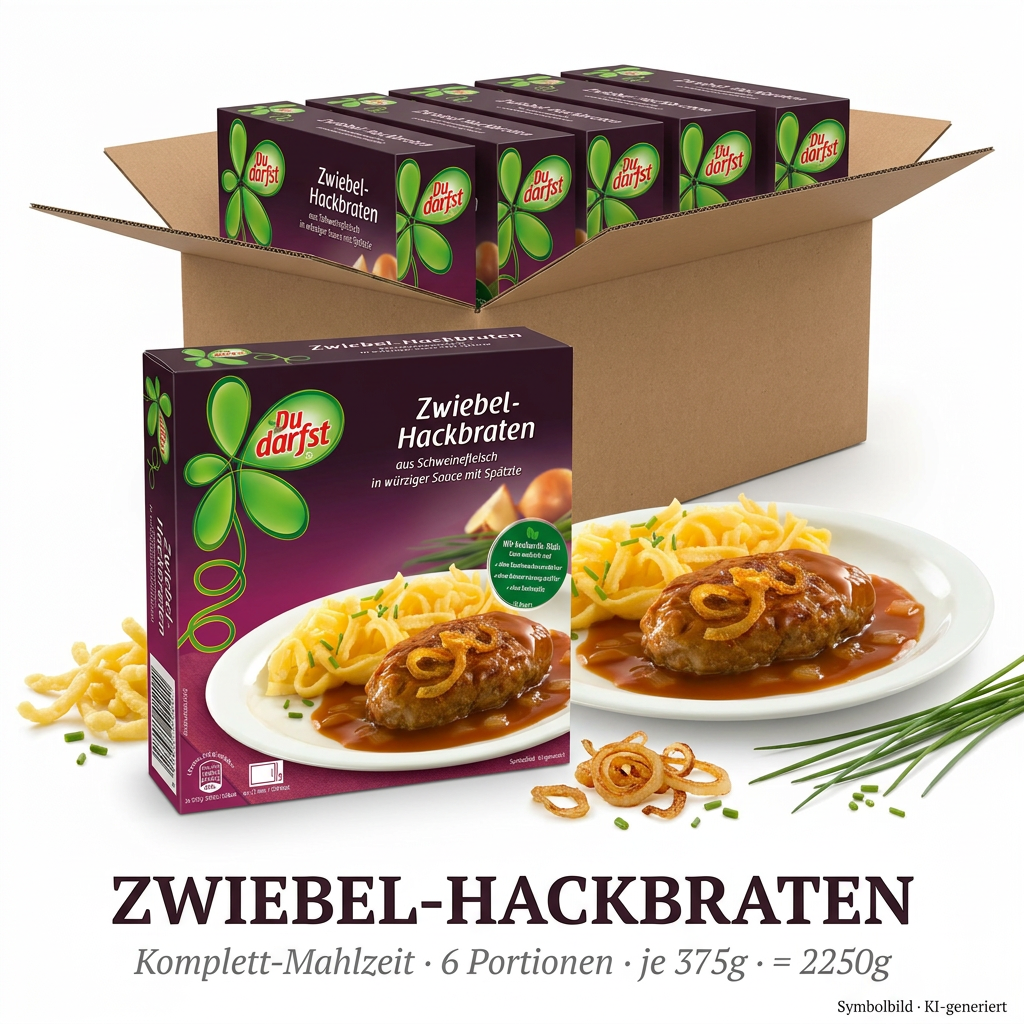 Zwiebelfrage?, Zwiebelfack, Zwiebelsnack, Hackbraten, Kochbox