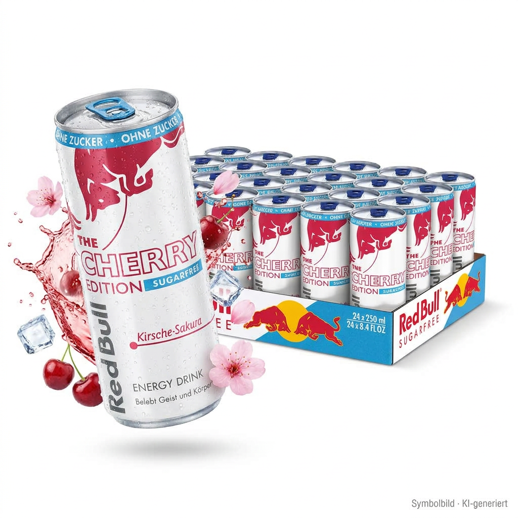 Energy-Getränk, Kirsche, Zuckerfrei, Red Bull, Dosen