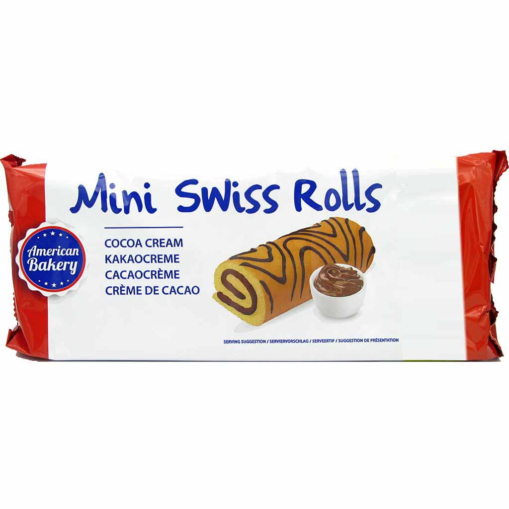 American Bakery Mini Swiss Rolls Kakaocreme 5er 150g MHD 24.02.27