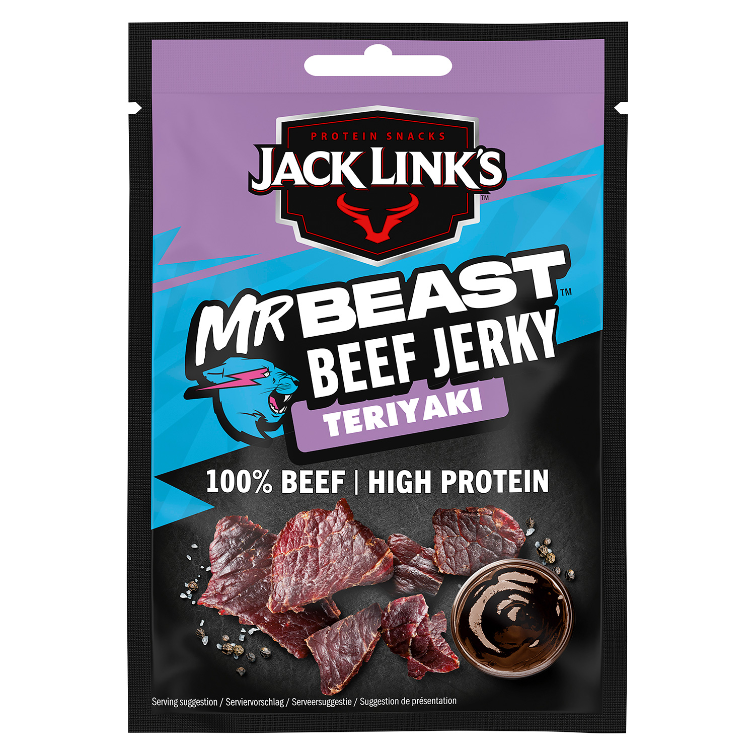 Beef Jerky, Teriyaki, 100% Rind, Hochprotein, Snack