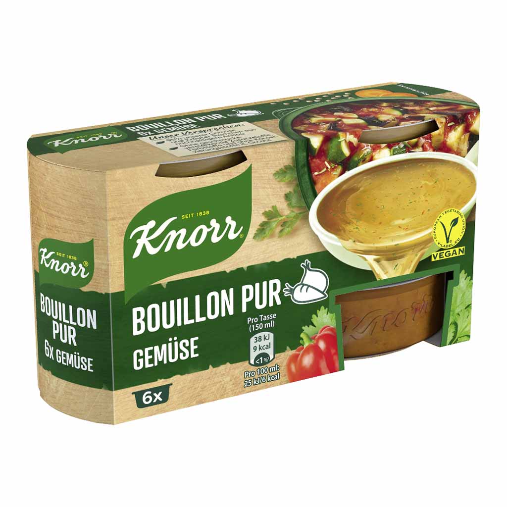 Knorr, Bouillon Pur, Gemüse, 6x, Vegane Sauce