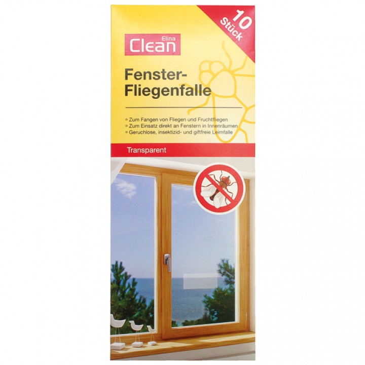 Fliegenfänger 10er Fensterfalle 8x20cm selbstklebend