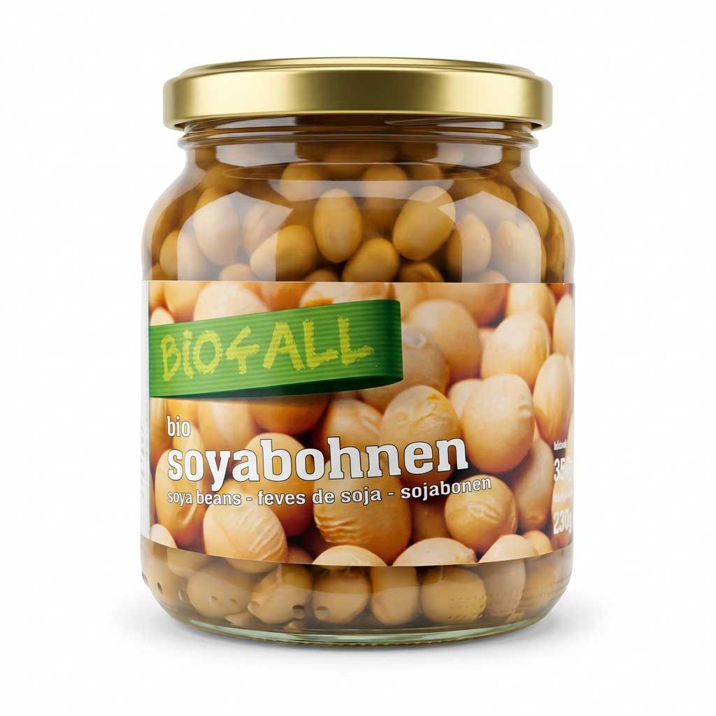 Sojabohnen, Bio, Glas, Konserve, Nussig