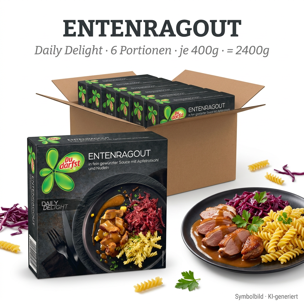 Pasta, Soße, Ente Ragout, Boxgericht, Daily Delight