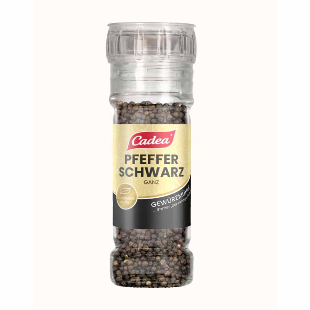 Cadea Schwarzer Pfeffer gemahlen – aromatisch & fein | 50 g Glasstreuer