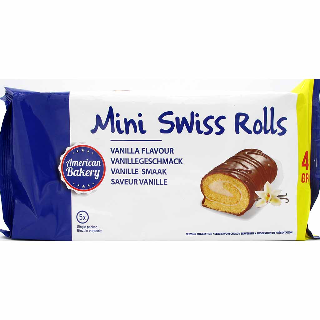 American Bakery Mini Swiss Rolls Vanillecreme 5er 150g MHD 24.02.27