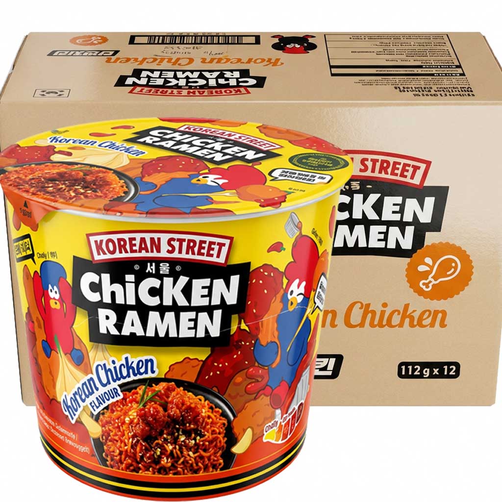 Instant Noodles, Hähnchen Ramen, Korean Street, Becher-Nudeln, Geschmack: Koreanisches Hähnchen