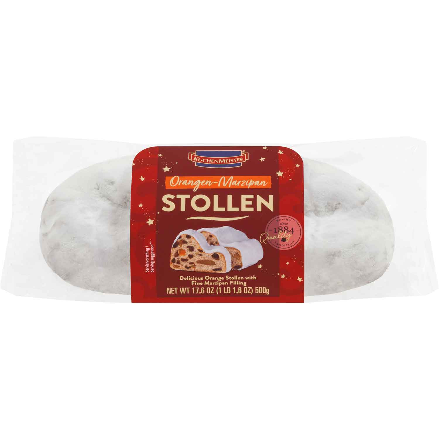 Kuchenmeister Stollen Orangen Marzipan 500g MHD 05.02.27
