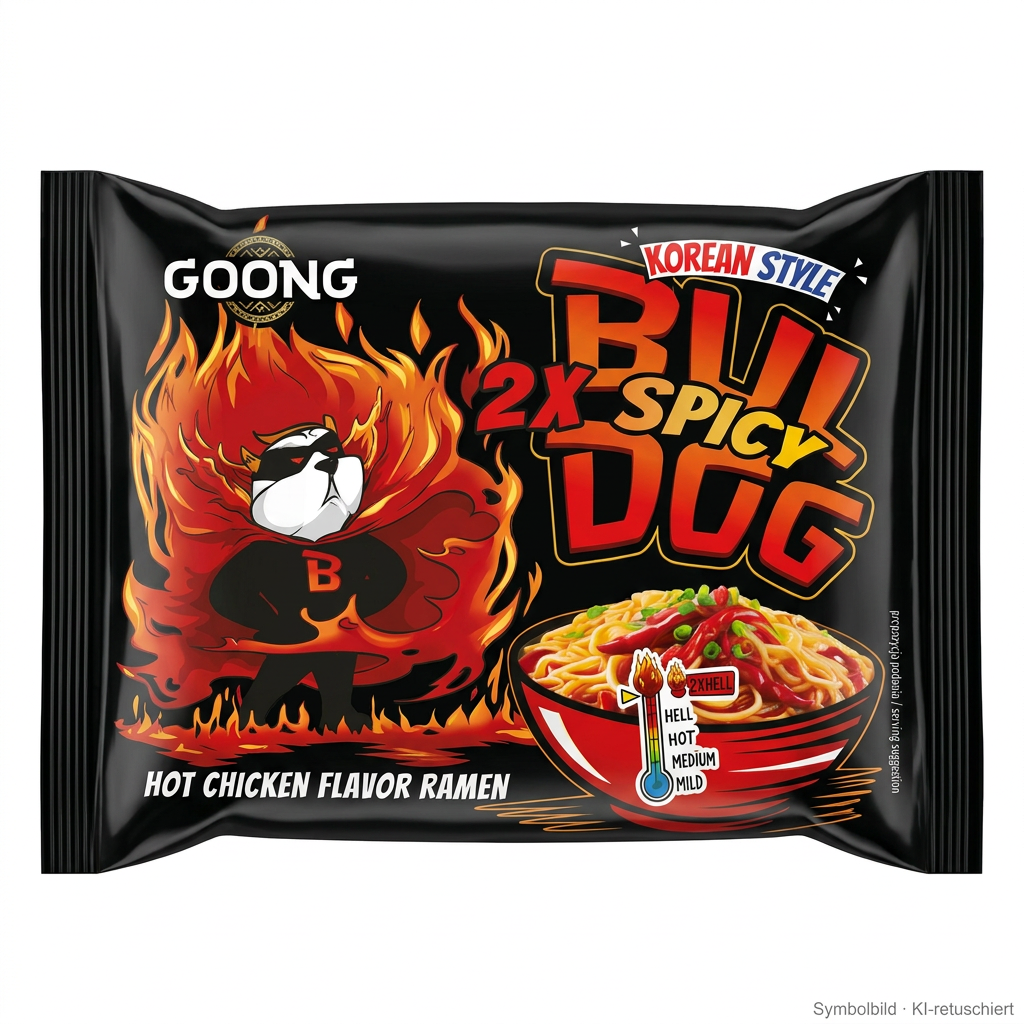 Instant-Nudel, Ramen, Scharf, Hähnchen, Würzig