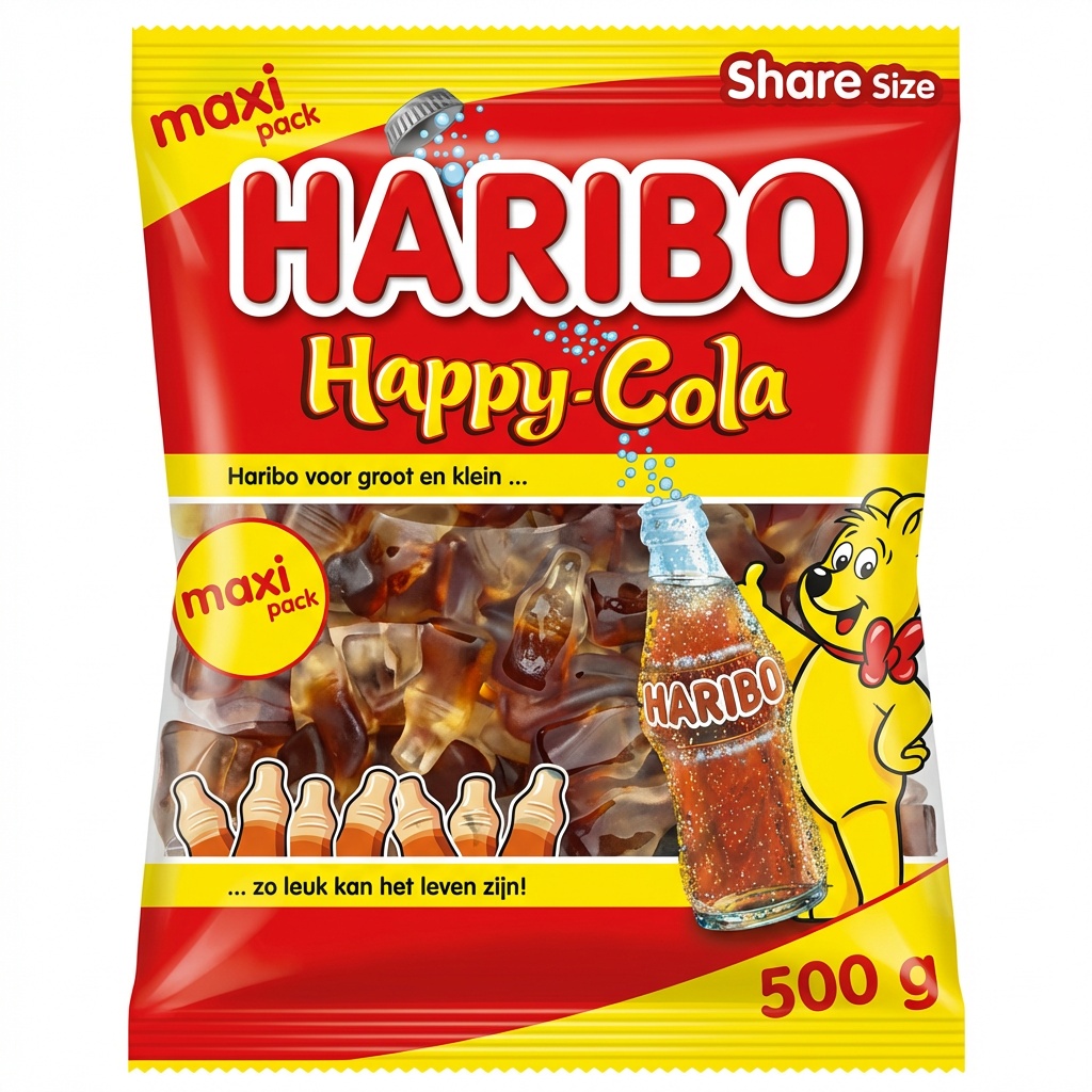 Haribo, Happy-Cola, Gummibärchen, 500 g, Share Size