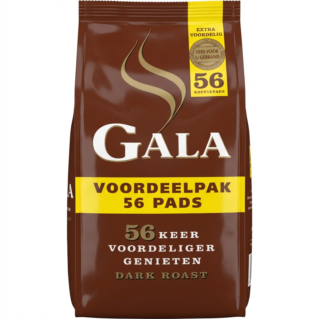 Kaffee, Kaffeepads, 56 Pads, dunkler Röst, GALA