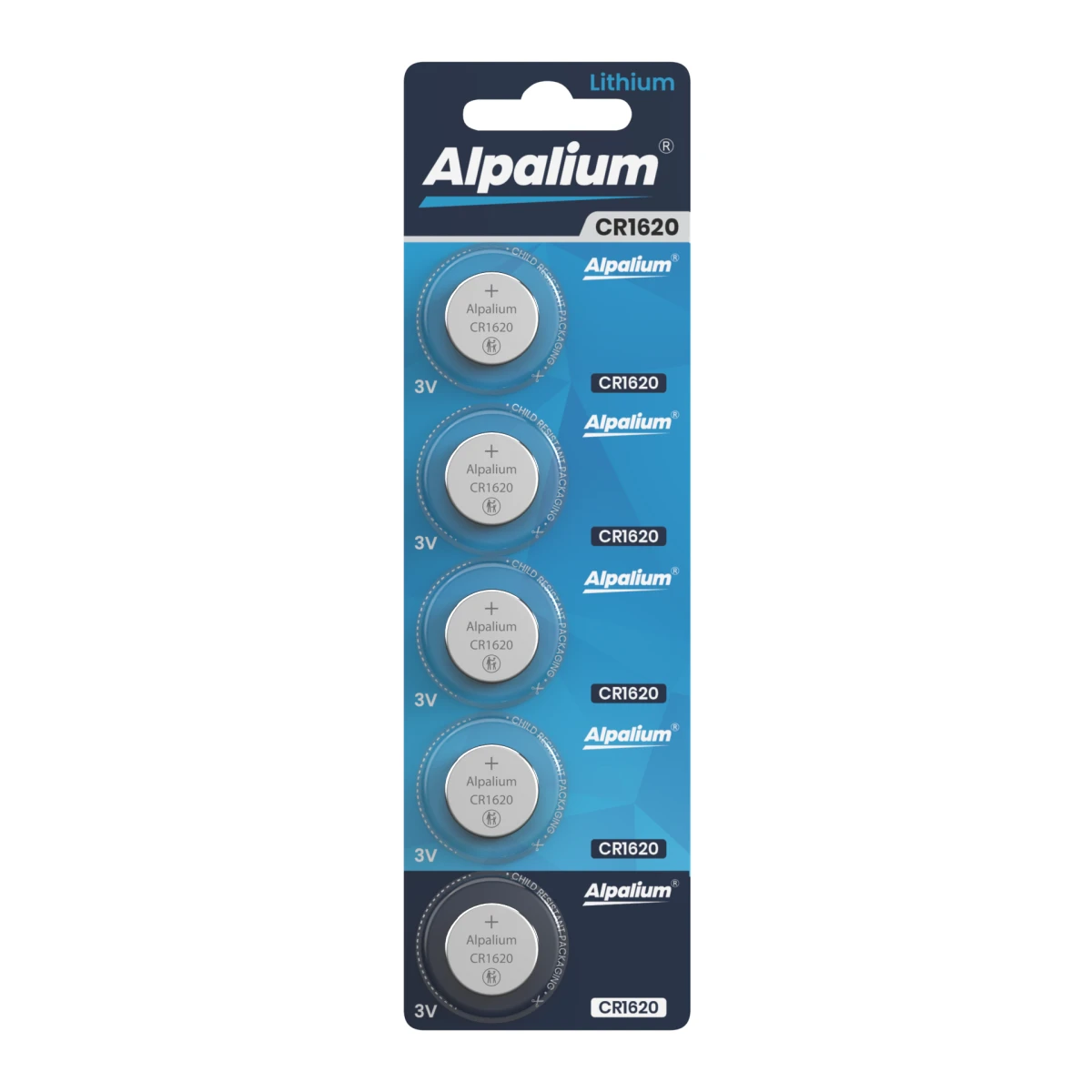 Alpalium Lithium Knopfzelle CR1620 – 3V – 5er Blister
