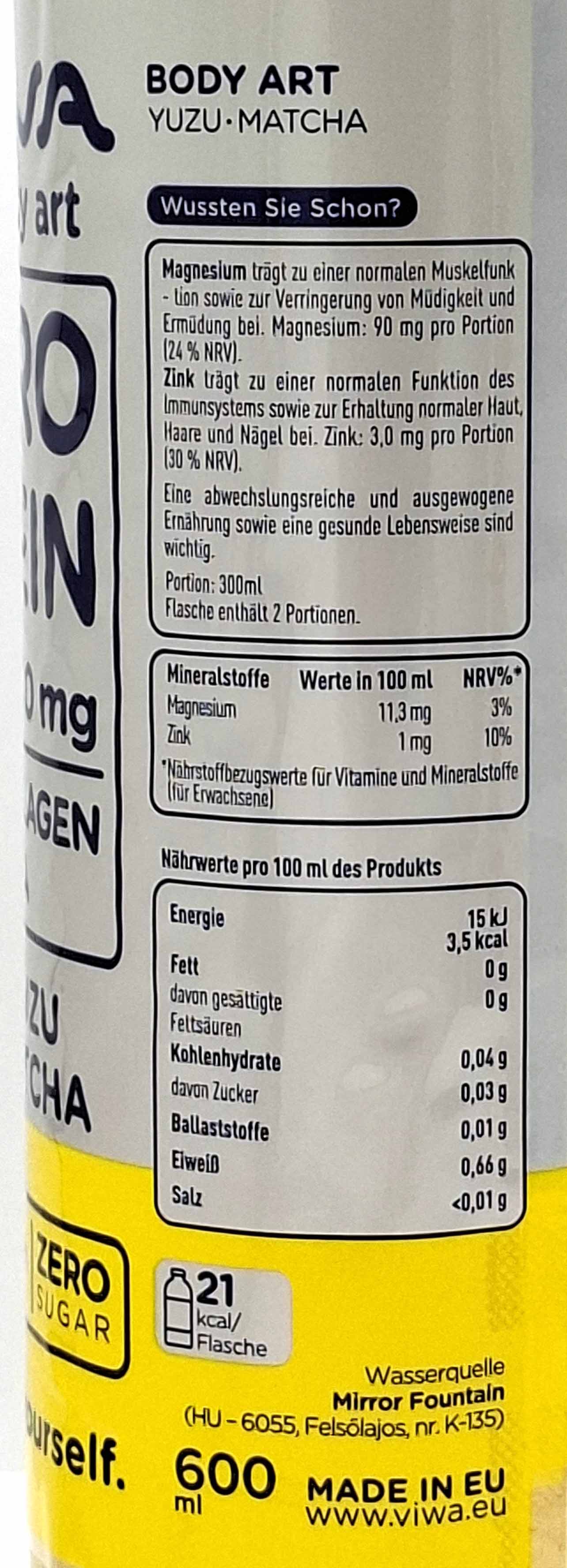 Yuzu, Matcha, Magnesium, Zink, Mineralstoffe