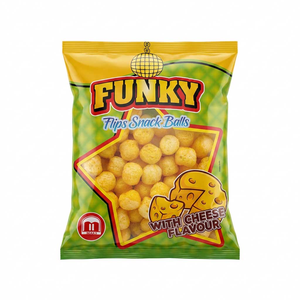 Funky Flips Funky Flips Snack Balls With Cheese Flavour 80g