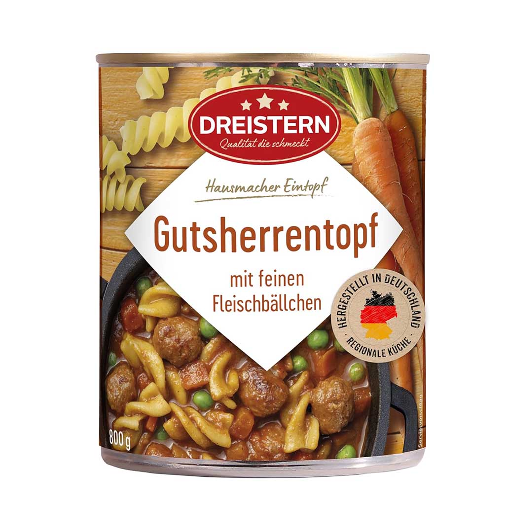 Gutsherrentopf, Fleischbällchen, Nudeln, Gemüse, Eintopf
