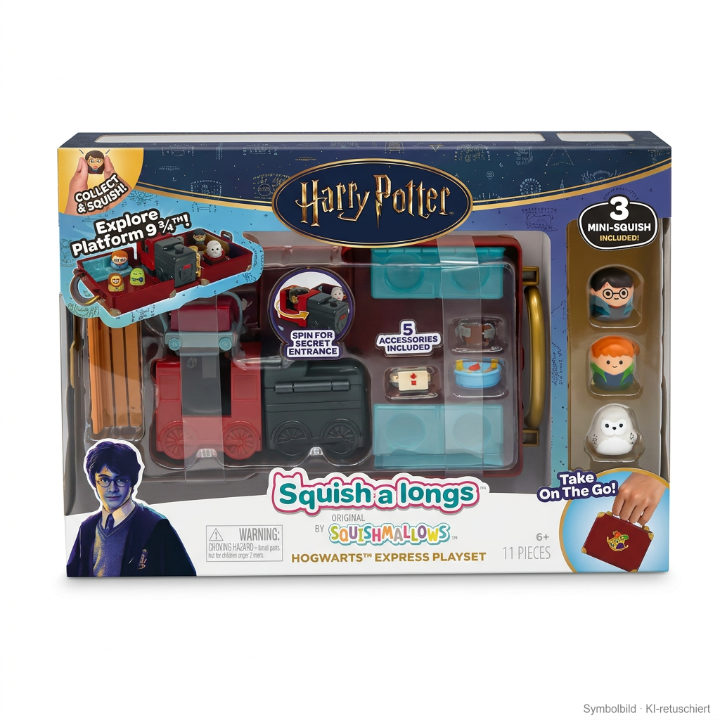 Harry Potter, Squish a Longs, Hogwarts Express, Spielset, Mini-Squish