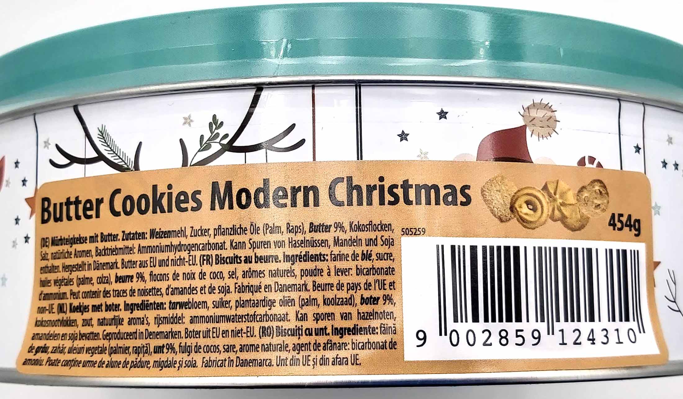 Dänische Butter Kekse 454g Weihnachtsmotive Dose modern Christmas