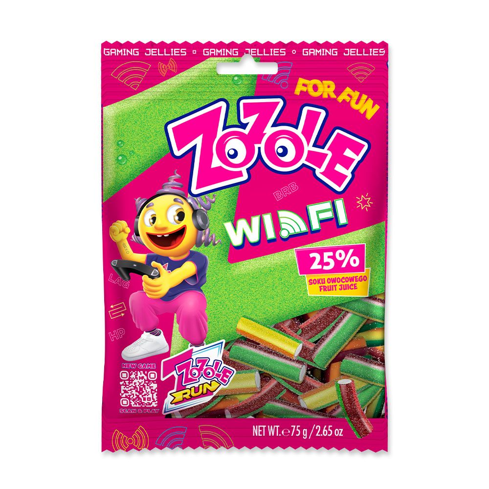 gummy candies, fruchtiger Saft, zahnarzne saure candy, verpackung, neon pink