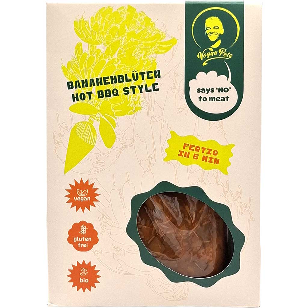 vegan, glutenfrei, bio, bananenblüten, hot BBQ style