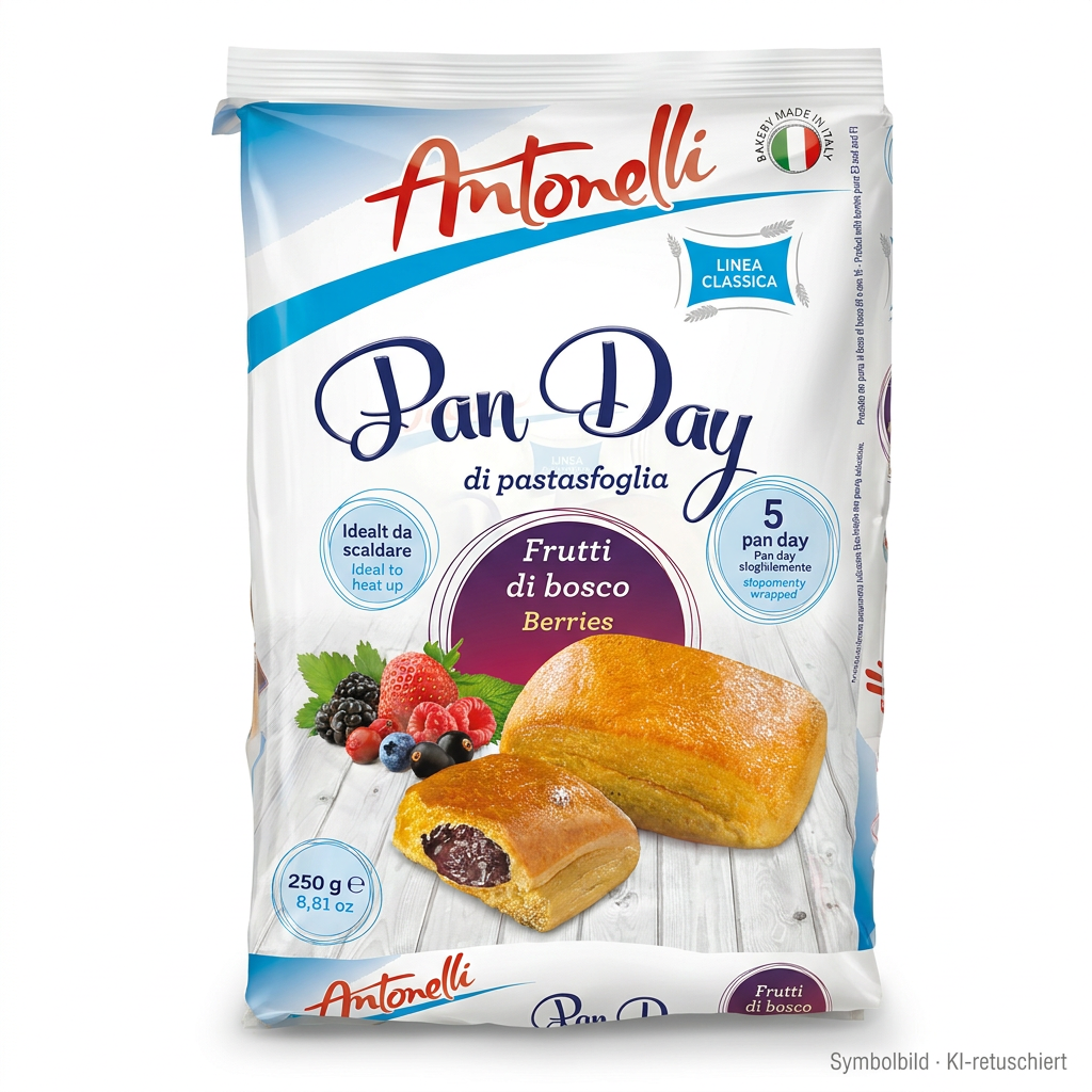 Pan Day, Pastasfor, Beeren, Fruchtfüllung, Backwaren Snack
