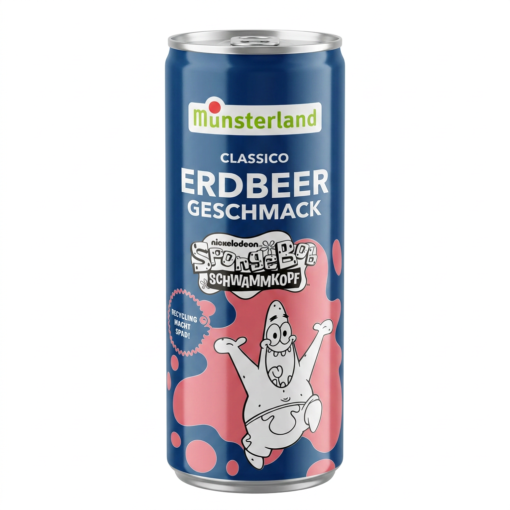 Erdbeer Geschmack, Sport-Baby, Dosengetränk, Kultfigur, Monsternland