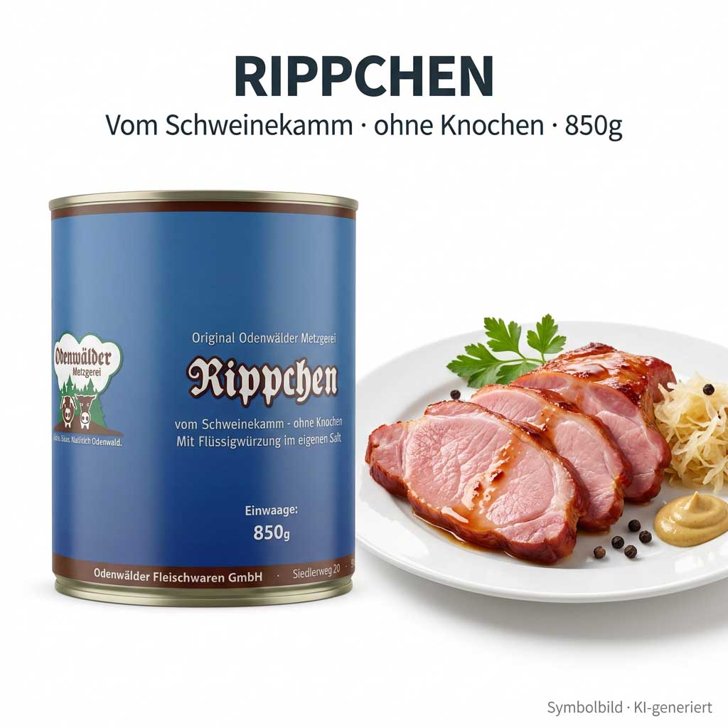 Schinken, Rippchen, Dosenware, 850g, Fleischgericht
