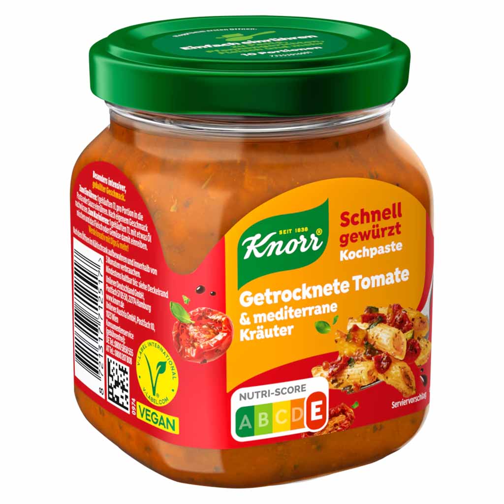 Kochpaste, Getrocknete Tomate, Mediterrane Kräuter, Knorr, Vegan