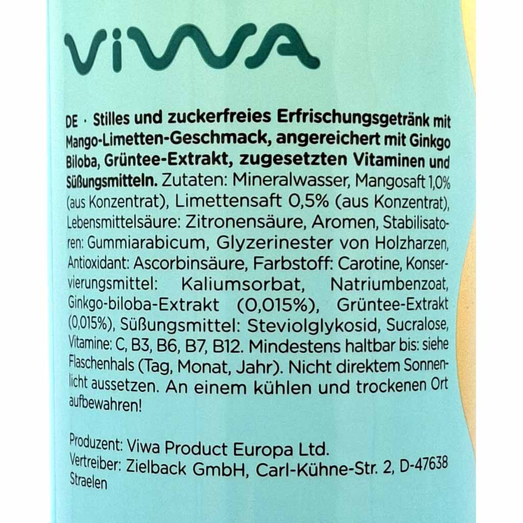 VIWA Boost Ginkgo Biloba 12x600ml PET Flasche = 7,2L