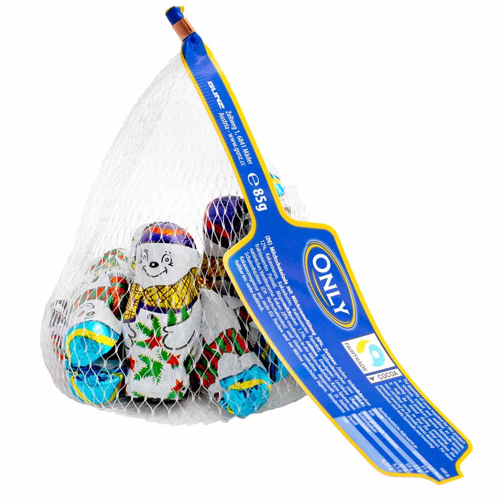 Only Schneemänner aus Milchschokolade mit Milchcremefüllung 85g MHD 30.04.27