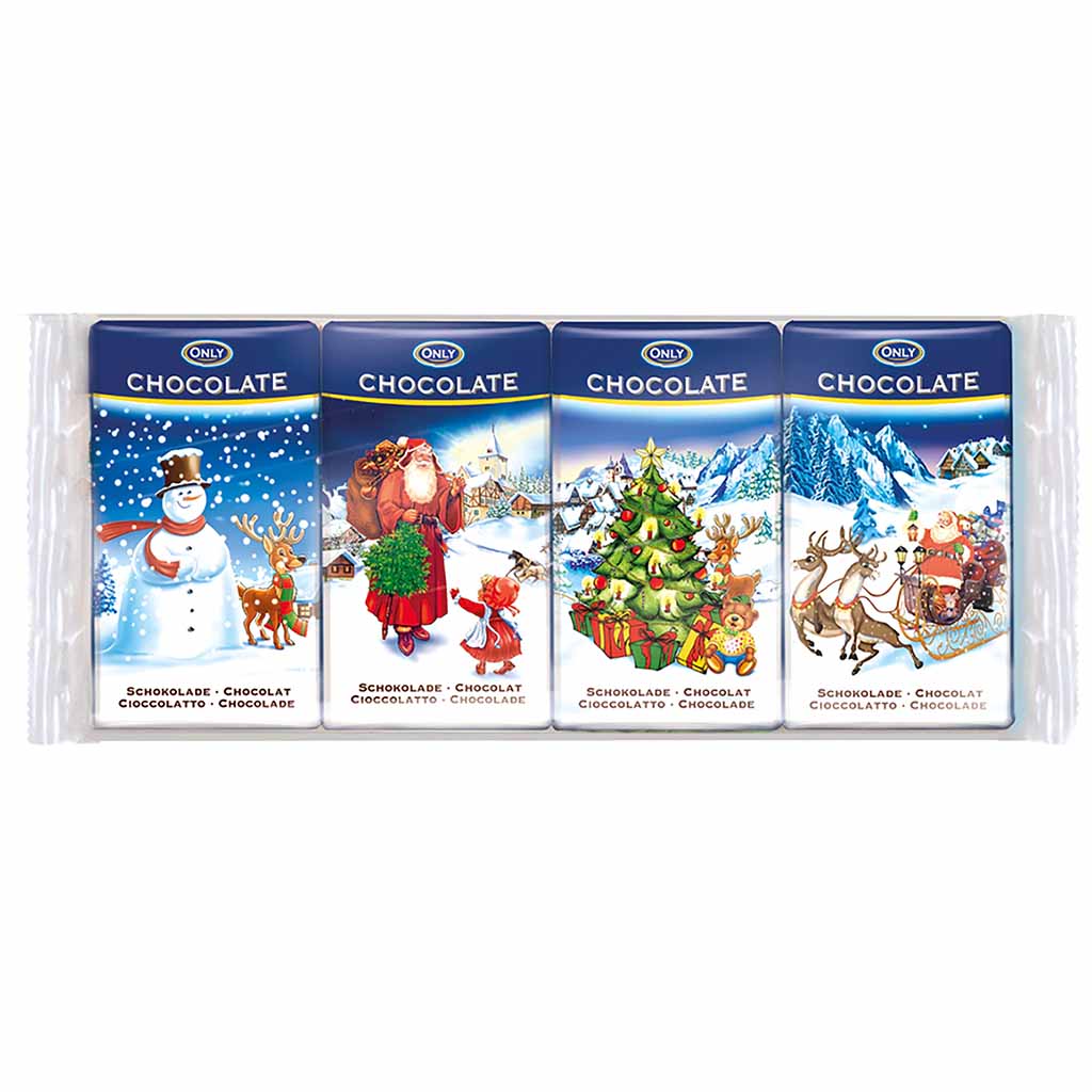 Only Weihnachten Milchschokolade 4x15g = 60g MHD 03.07.28