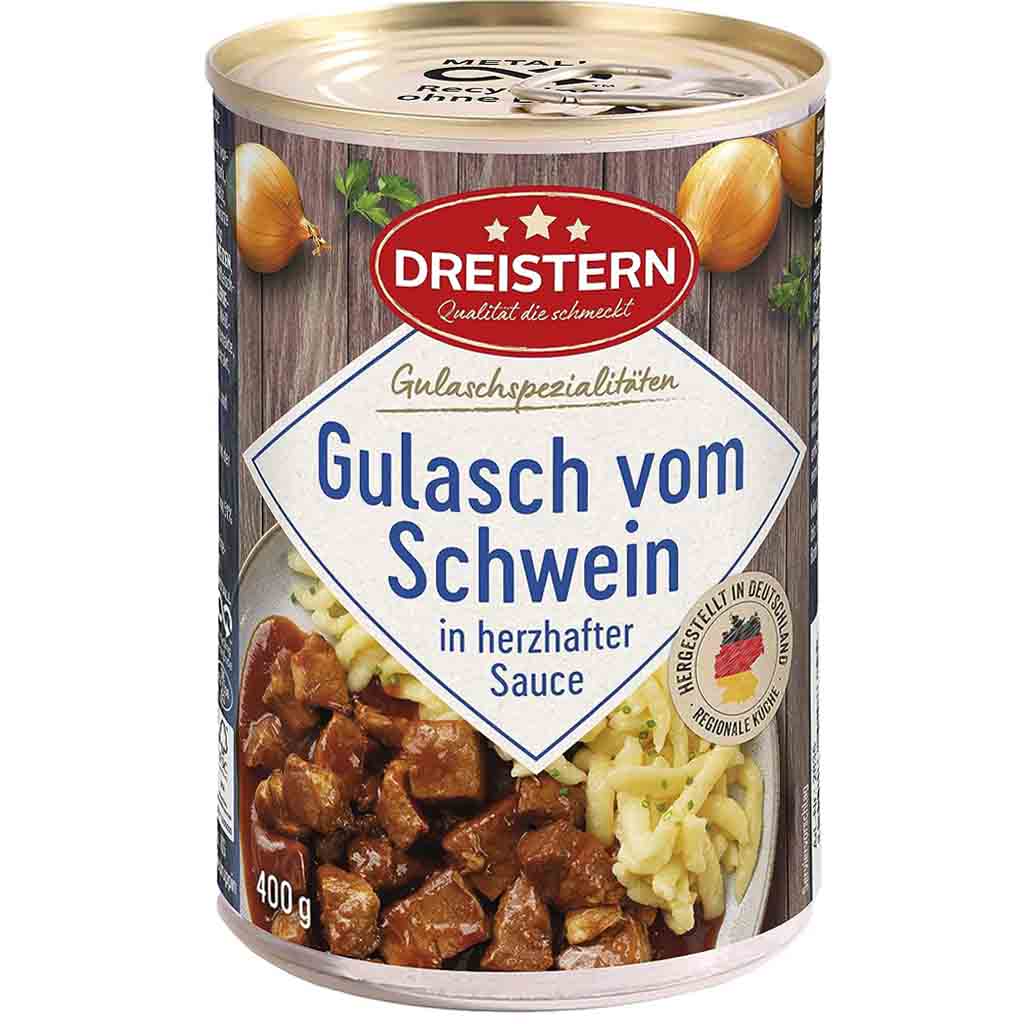 Dreistern Gulasch vom Schwein 400g MHD 03.06.29