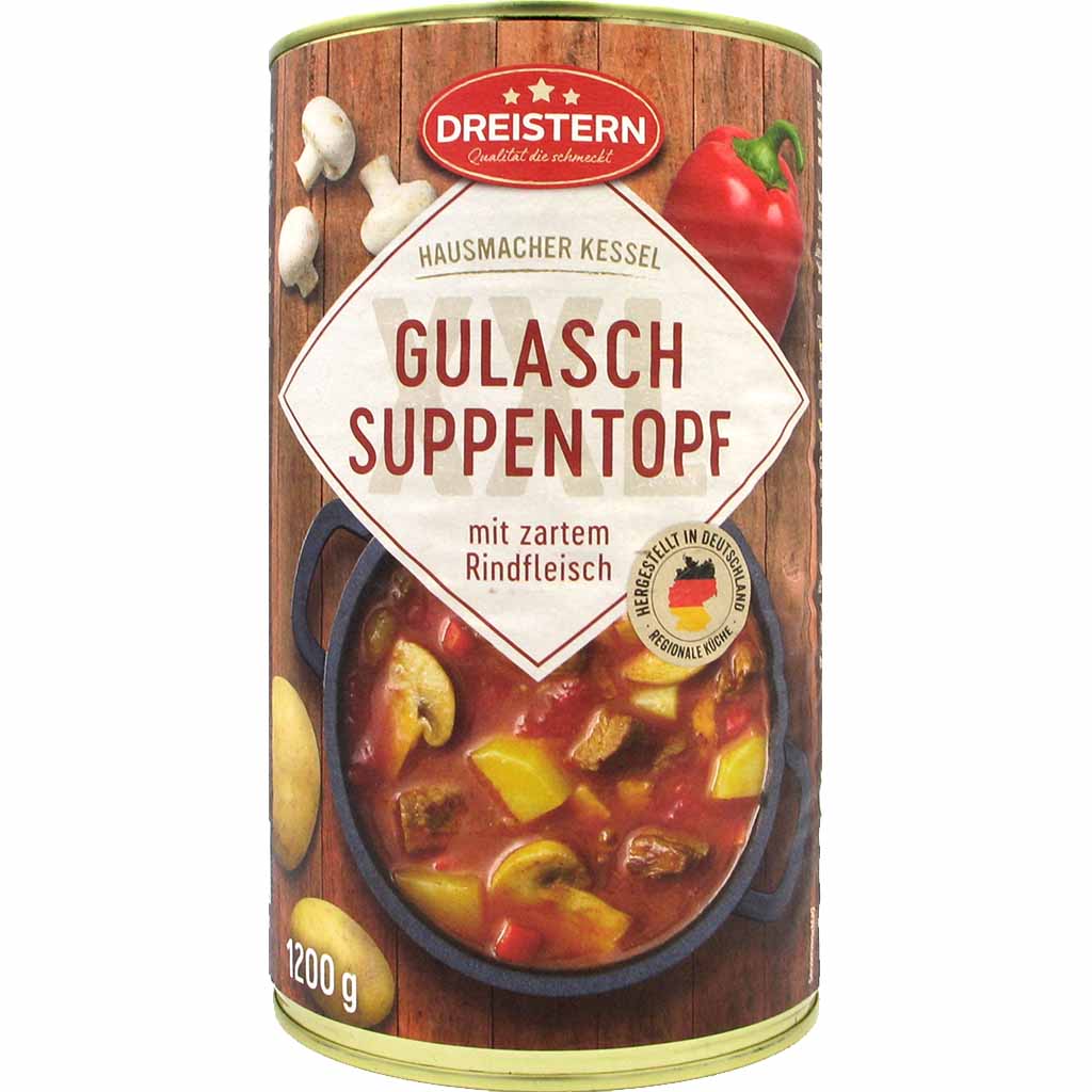 Dreistern Gulasch Suppentopf Rindfleisch 1200g MHD 26.03.29