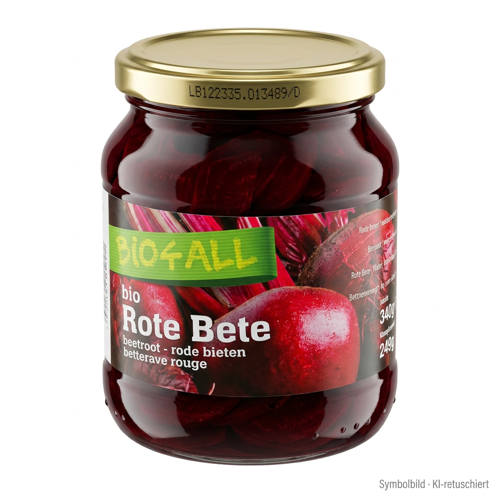 Rote Bete, Beetroot, Glas jar, Bio, Beetroot slices