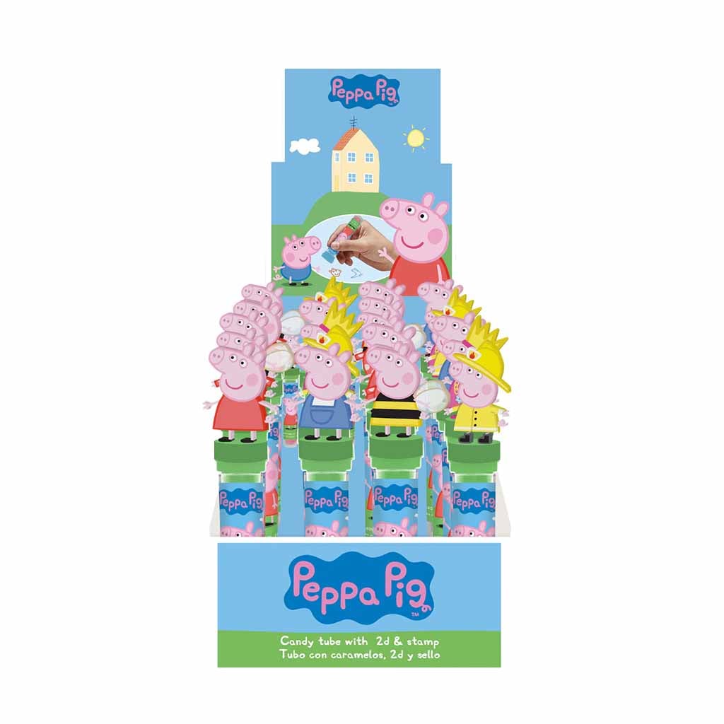 Peppa Pig, Zuckerstangen-Röhre, Figuren, 2D & Stempel, Auslage