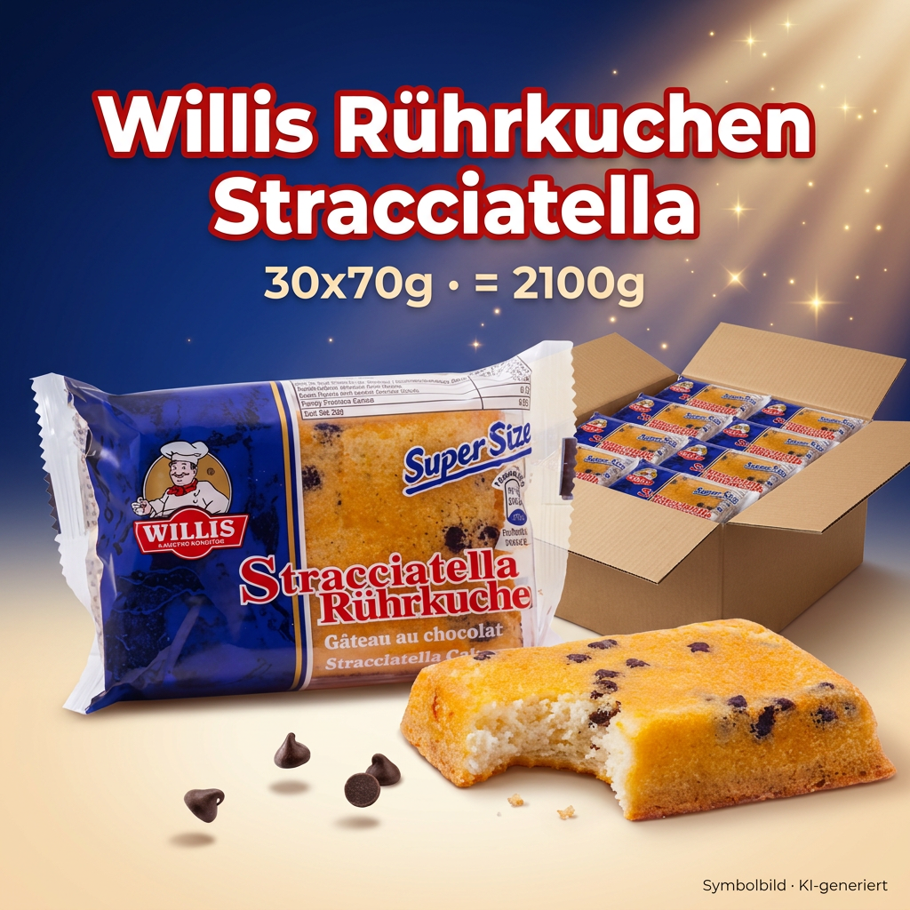 Rührkuchen, Stracciatella, Schokostückchen, Kuchenpackung, Backmischung