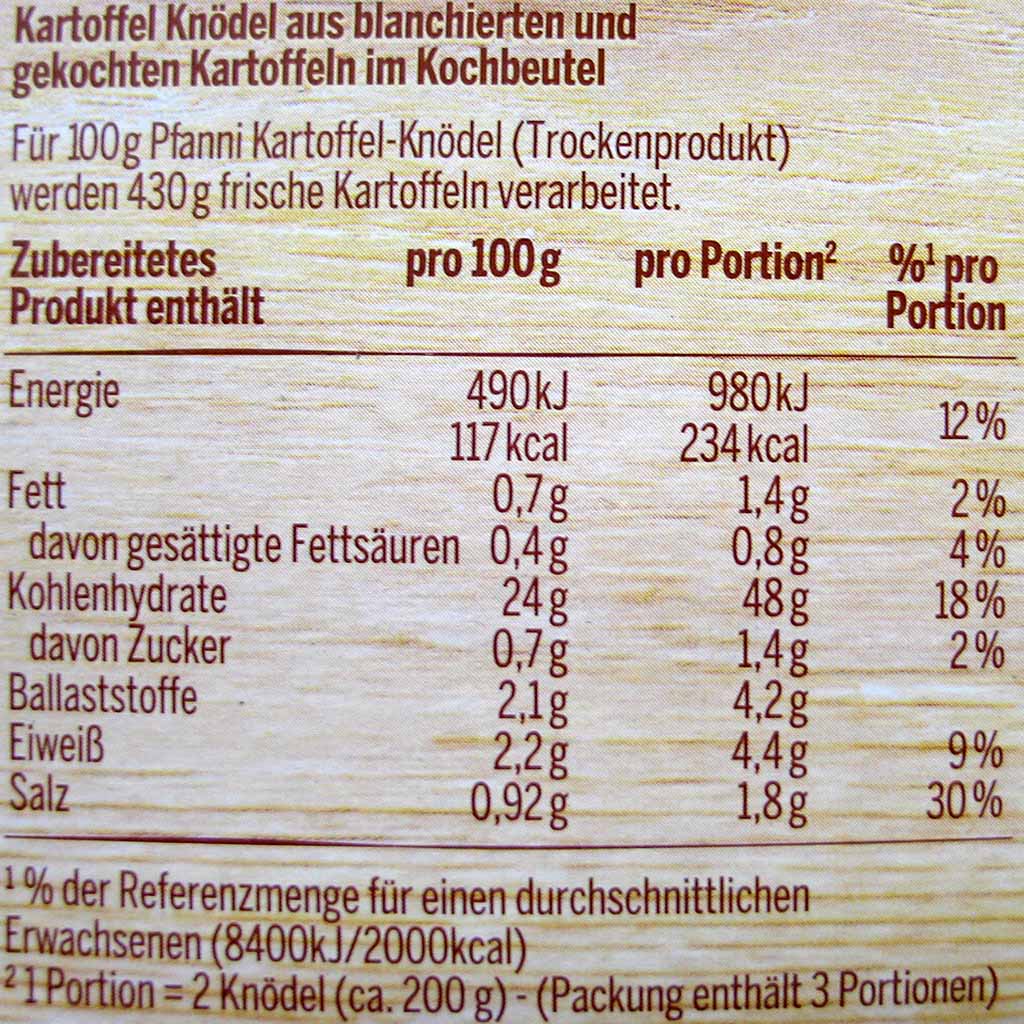 Pfanni Kartoffel Knödel Halb & Halb 200g
