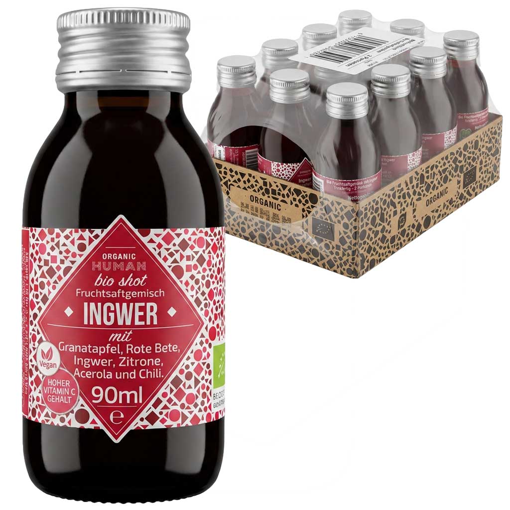 Fruchtsaft, Ingwer, 90ml, Bio, Getränkekarton