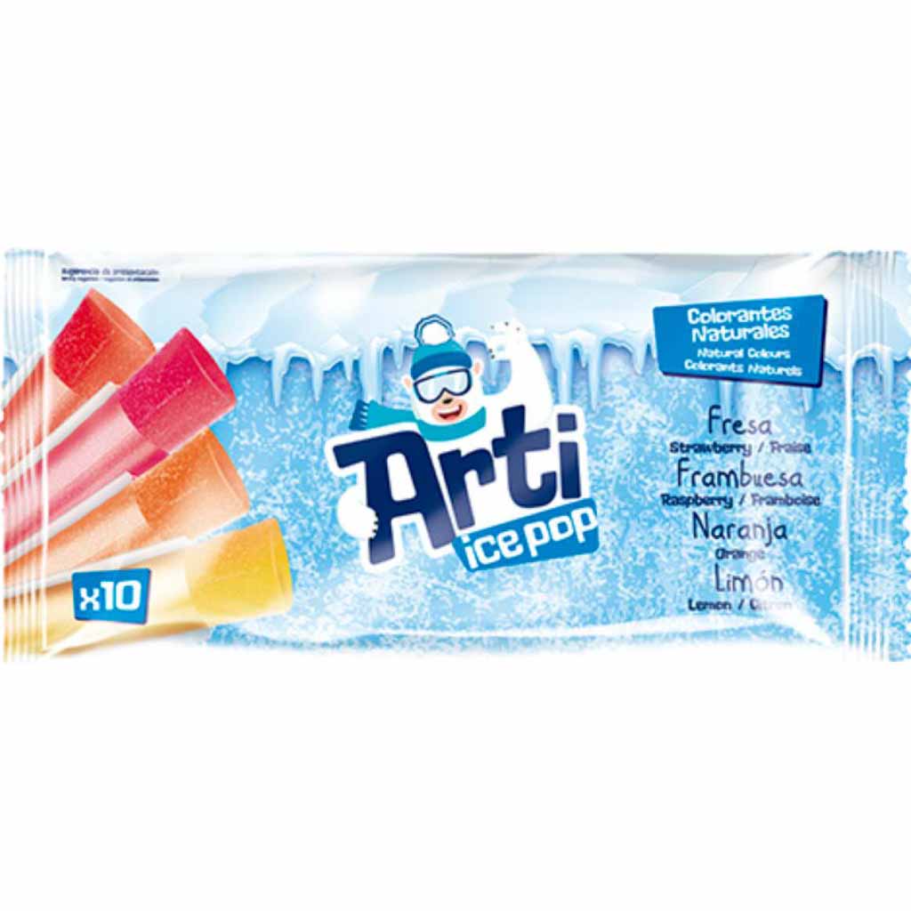 15x Stangenwassereis Arti Ice Pops 10er 600ml=9L MHD 18.01.27