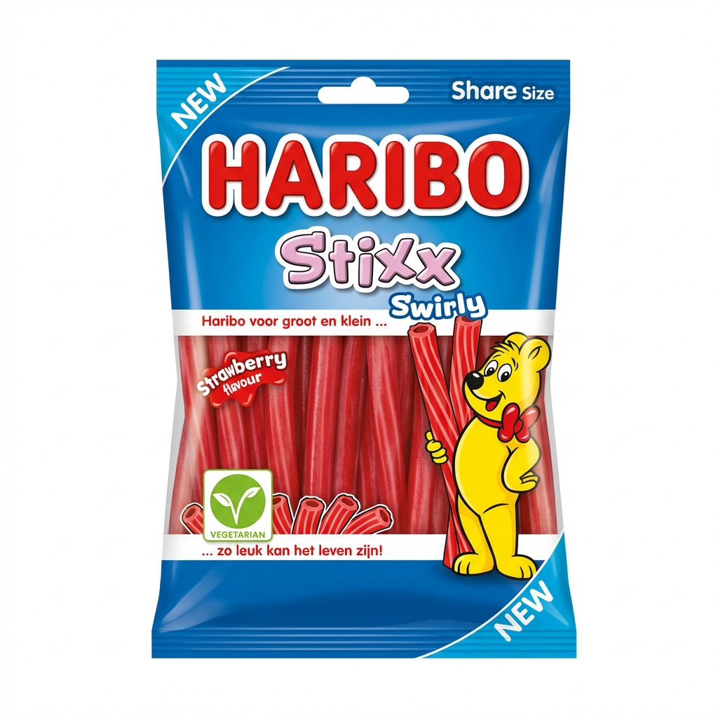 Haribo, Stixx, Swirly, Erdbeer, Gummis
