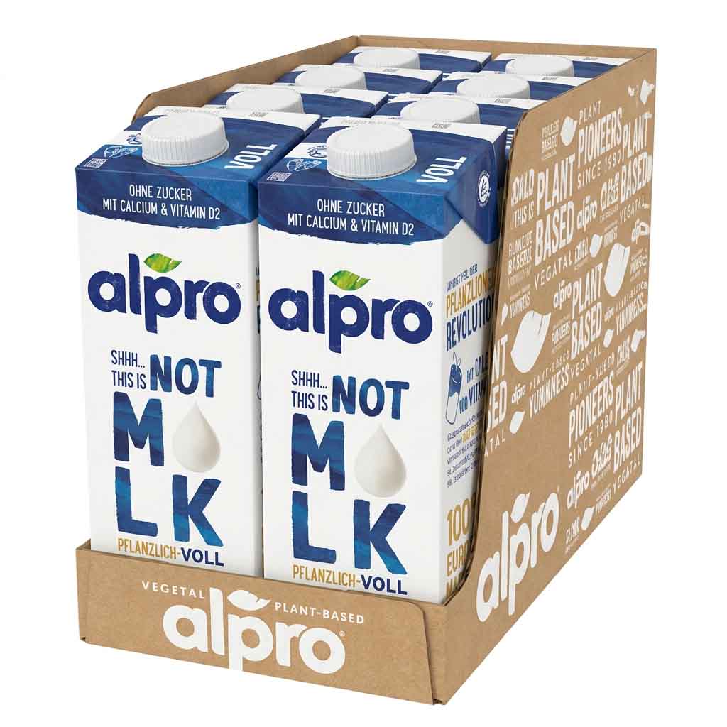 Alpro, Pflanzenbasierte, Milchalternative, UHT, Verpackung Karton