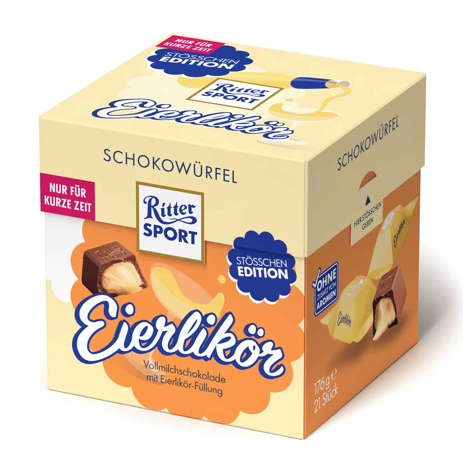 Schokowürfel, Eierlikör, Milchschokolade, Ritter Sport, Stößchen Edition