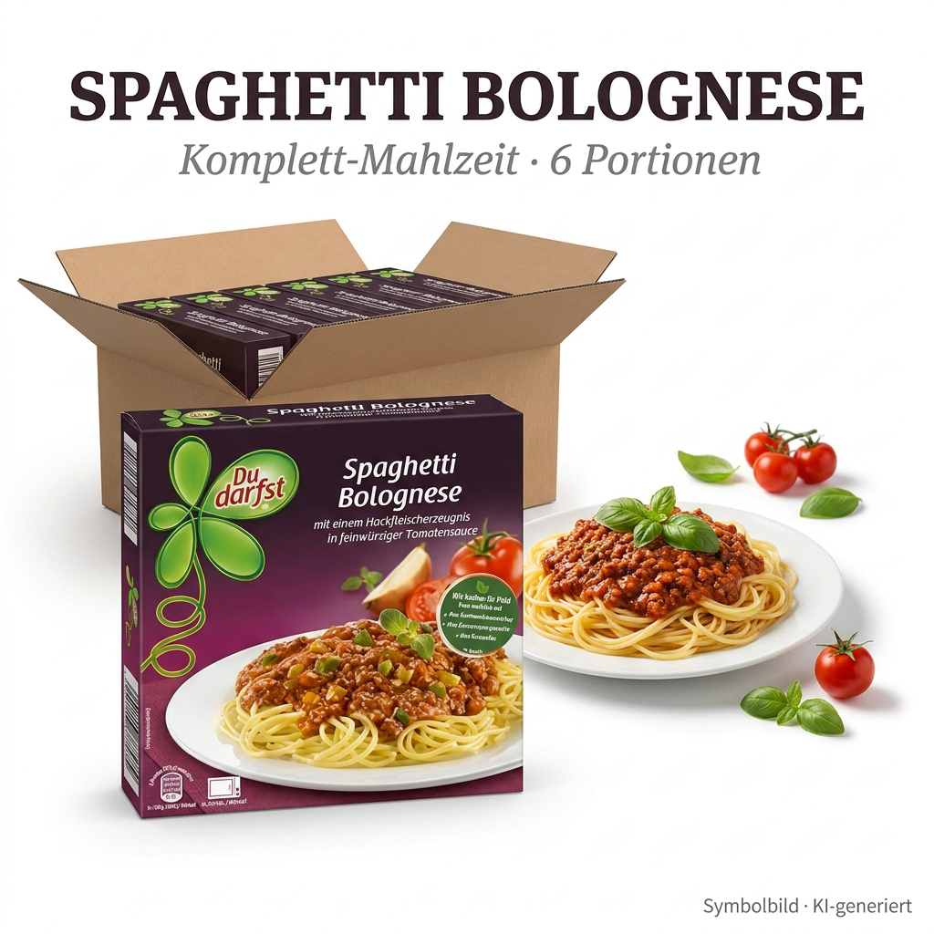 Spaghetti, Bolognese, Fertiggericht, 6 Portionen, Kartonschachtel