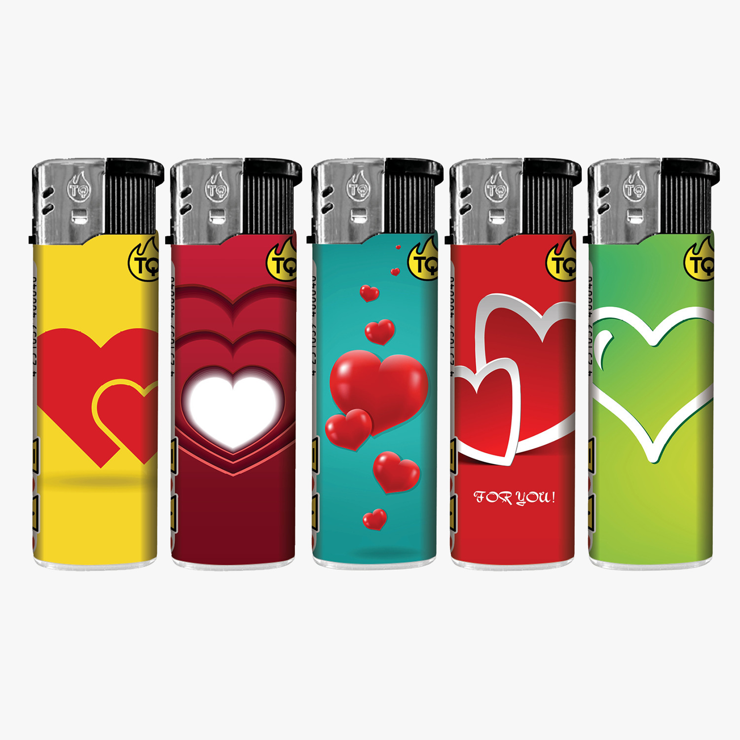 Herz-Design, Lighter, Ersatzbatterie, Rasier-Feuerzeug-Deckel, Herz-Motiv
